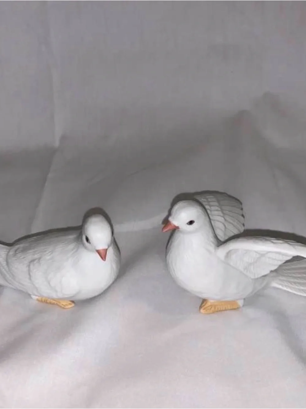 White Ceramic Dove Figurine - Decorative Bird Statue